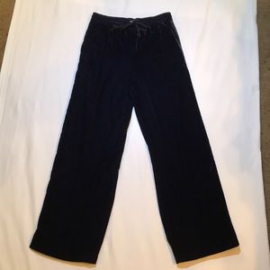 Trouve velvet pants with tuxedo stripe; XS